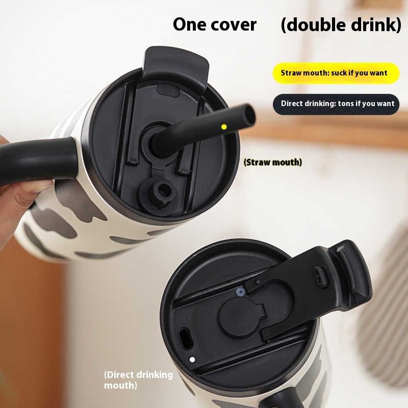 The Moo-Moo Tumbler™ | Aesthetic Cow Print 42oz Insulated Cup