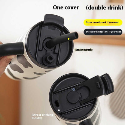 The Moo-Moo Tumbler™ | Aesthetic Cow Print 42oz Insulated Cup