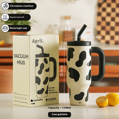 The Moo-Moo Tumbler™ | Aesthetic Cow Print 42oz Insulated Cup